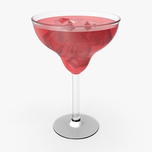Cocktail Glass With Ice 3D model