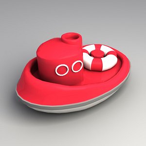 3ds max toy plastic tug boat