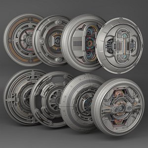 3D Sci-Fi KITBASH 3 - Big CIrcular Elements