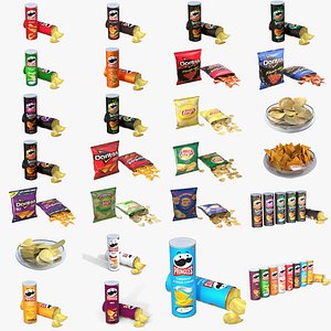 3D Lays Doritos and Pringles Collection model