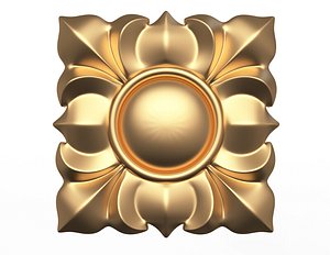 Rosette Carved Decoration CNC 02 model
