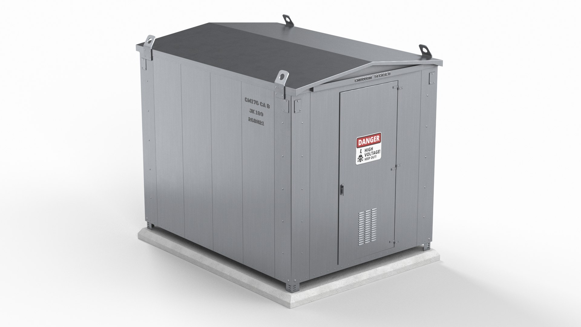 Large Railway Relay Cabinet 3D model preview