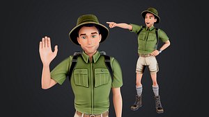 Explorer Cartoon Character 3D