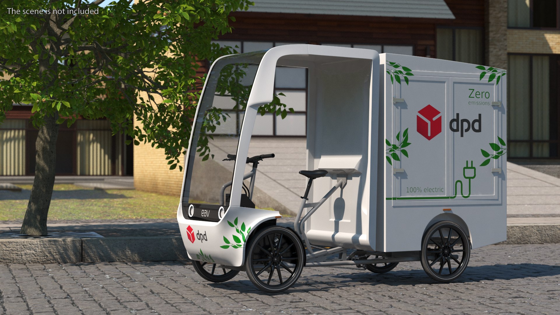 Cargo Bike EAV DPD Rigged for Cinema 4D 3D model preview
