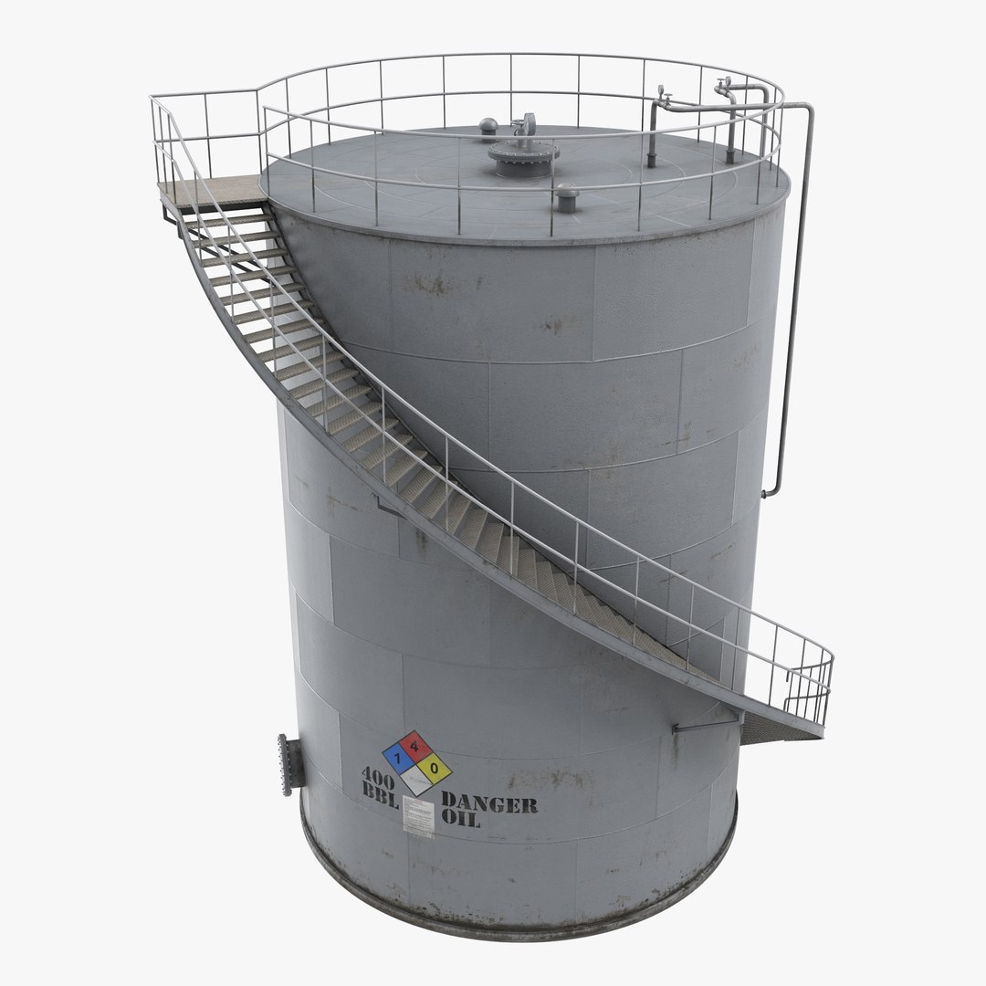 Oil Storage Tank 3D model preview