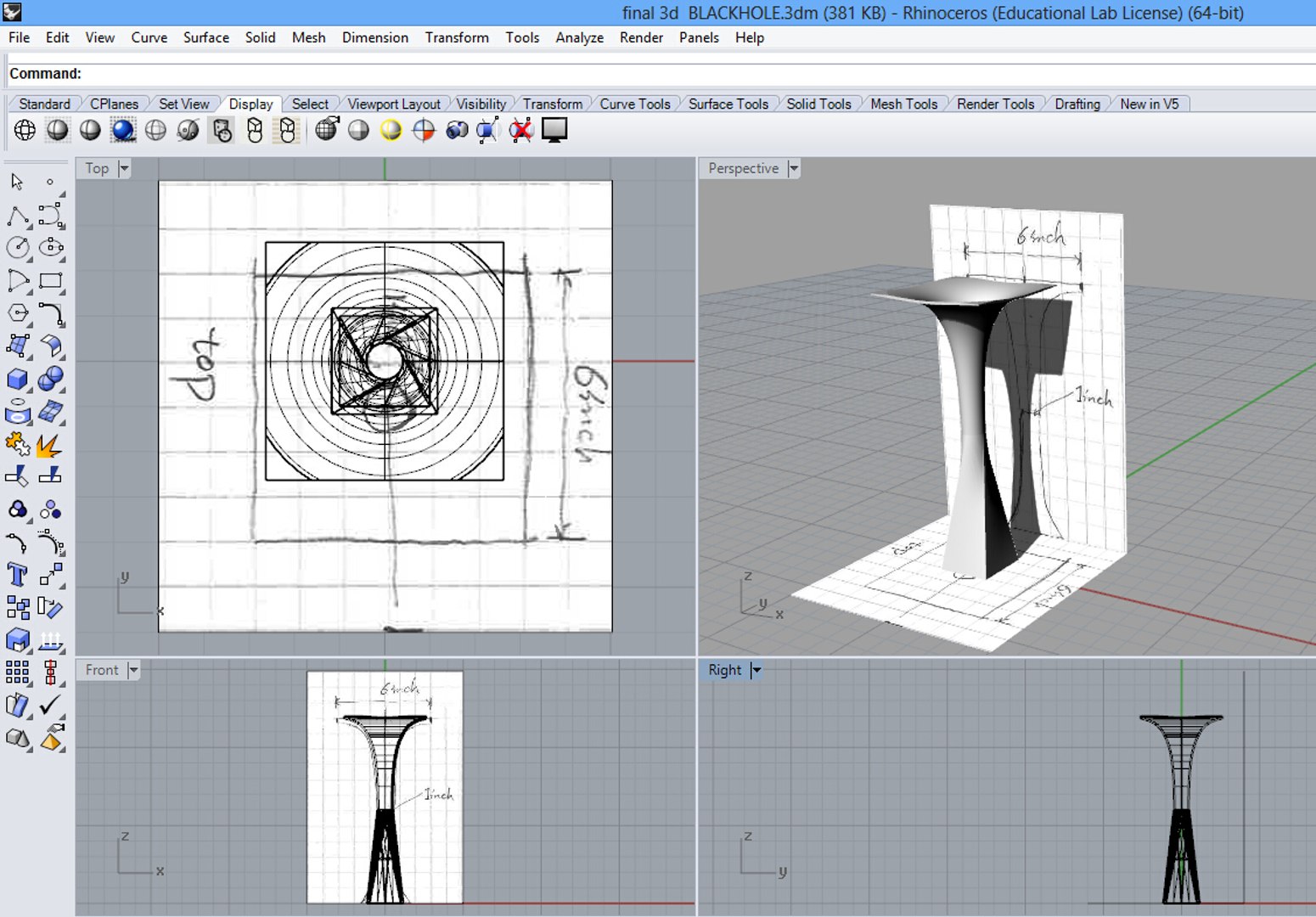 3d Model Twist Wormhole Column