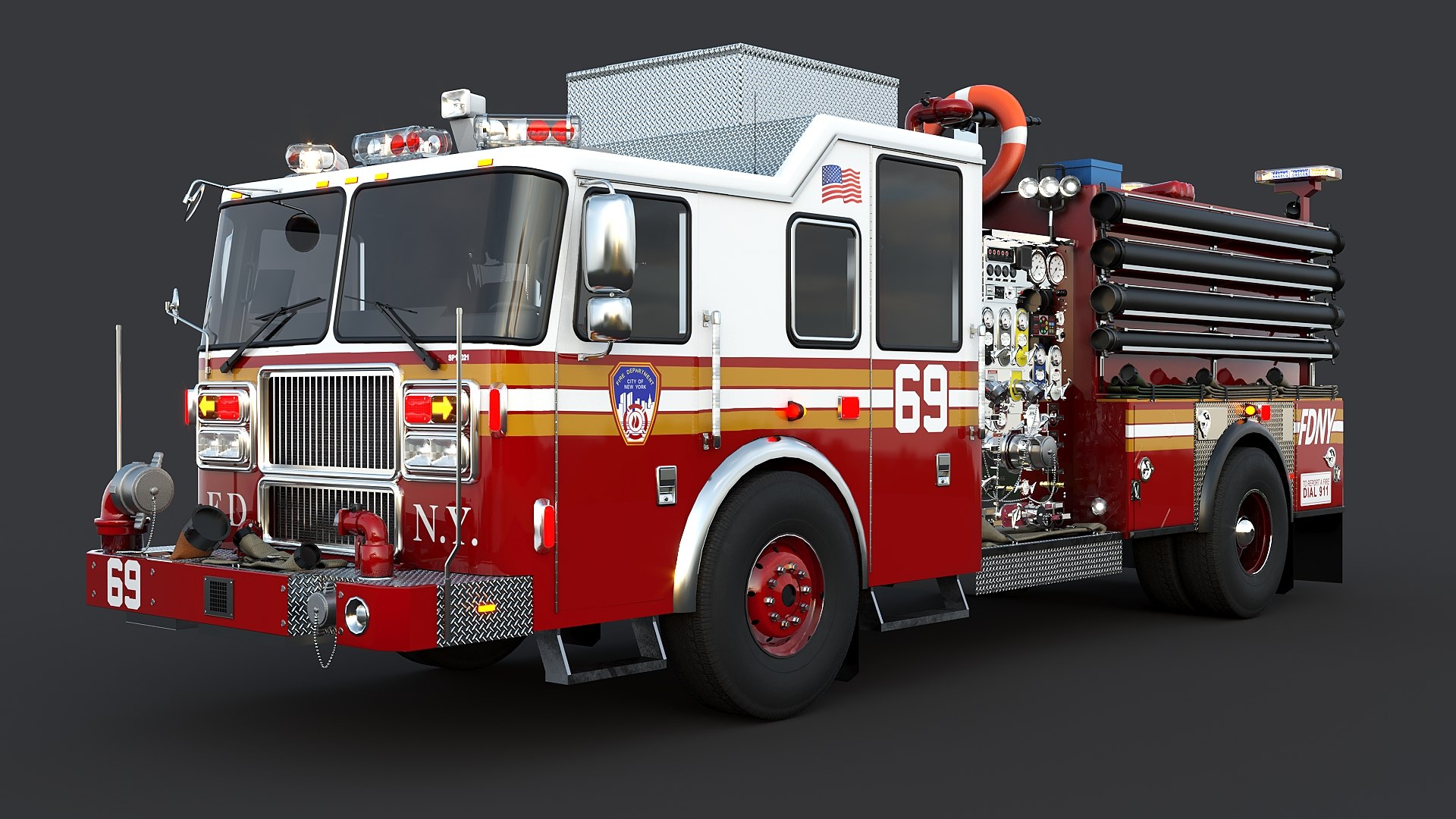 Fire Truck Engine FDNY 3D model - TurboSquid 1814644