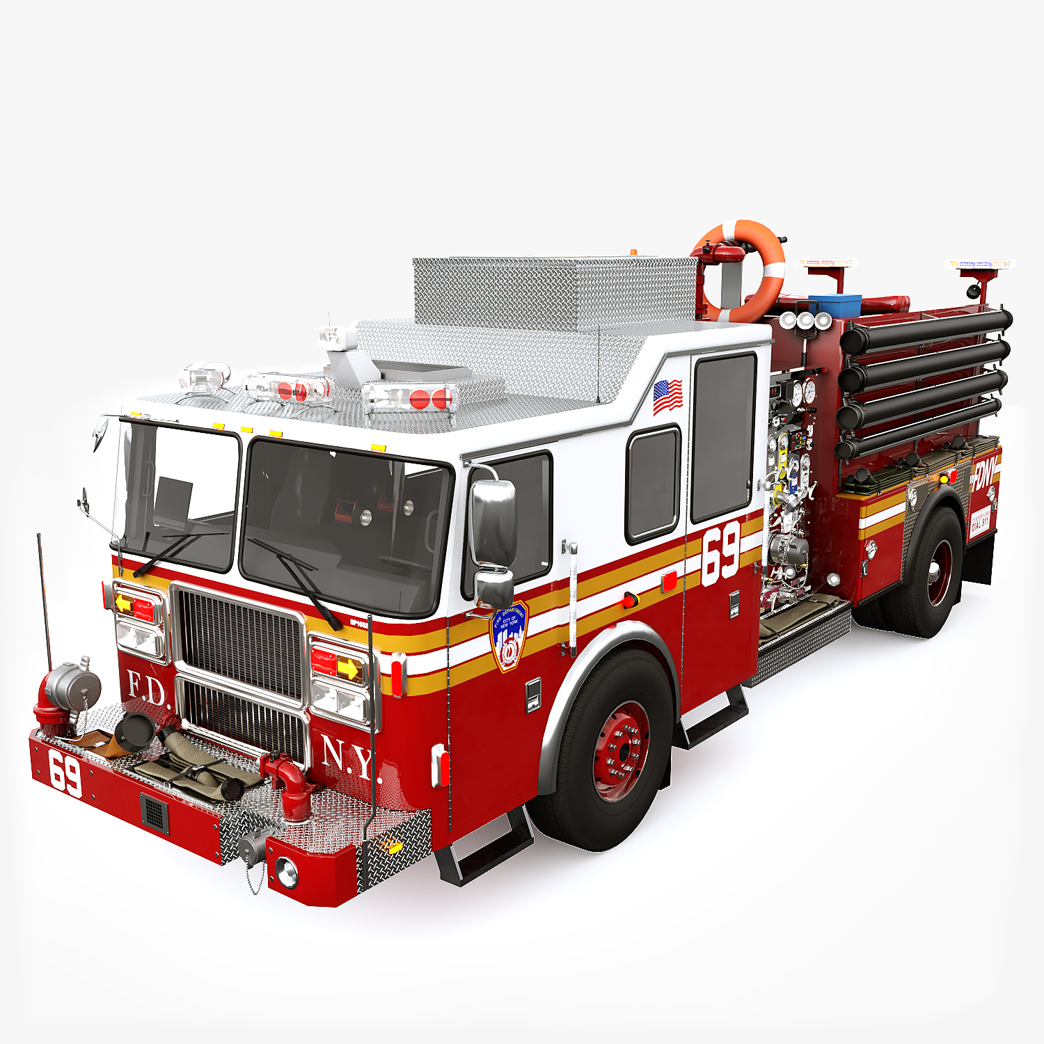 Fire Truck Engine FDNY 3D model - TurboSquid 1814644