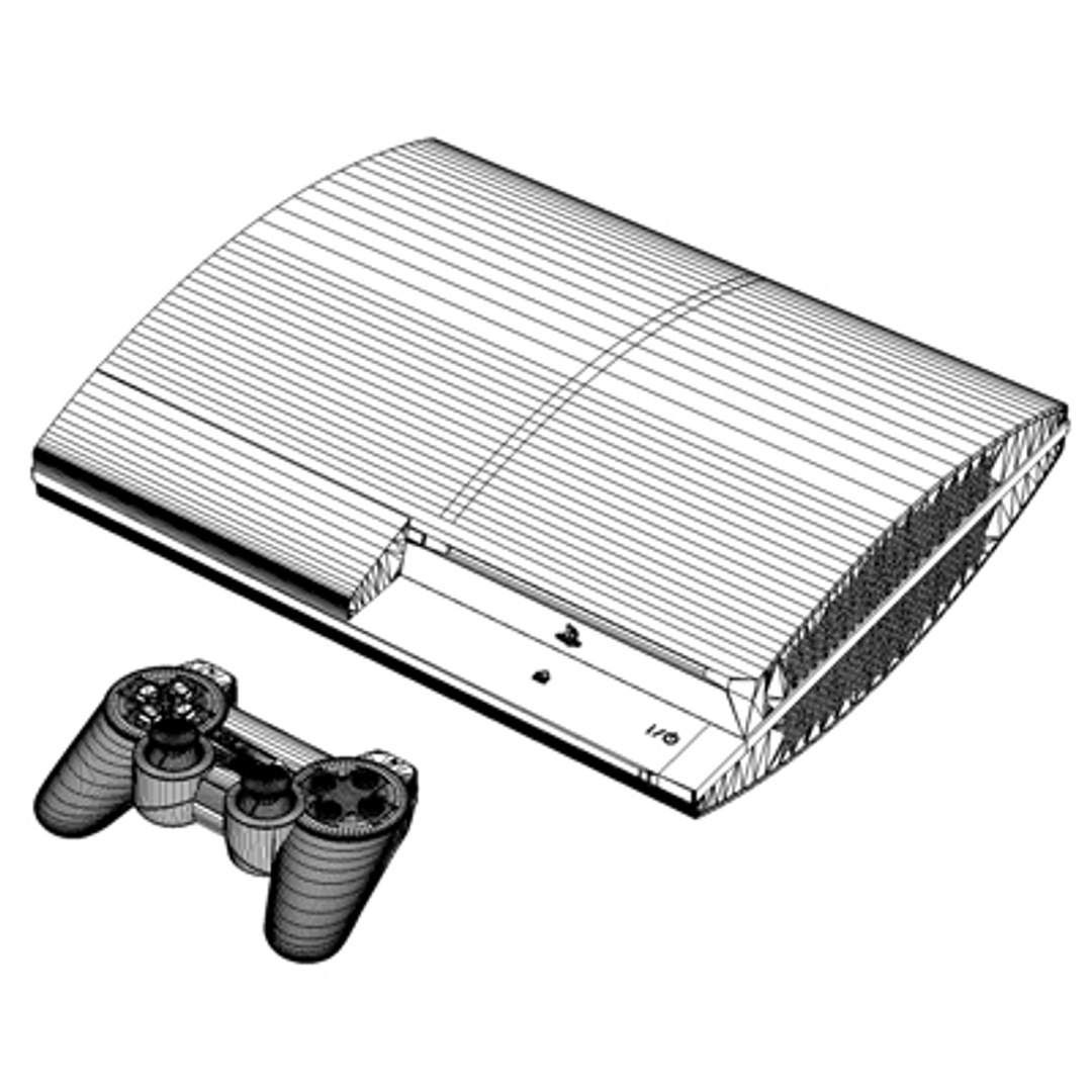 нарисовать playstation 3