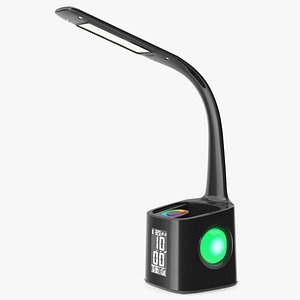Black Desk Lamp Clock Switched On