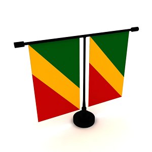 3D Flag of Congo model