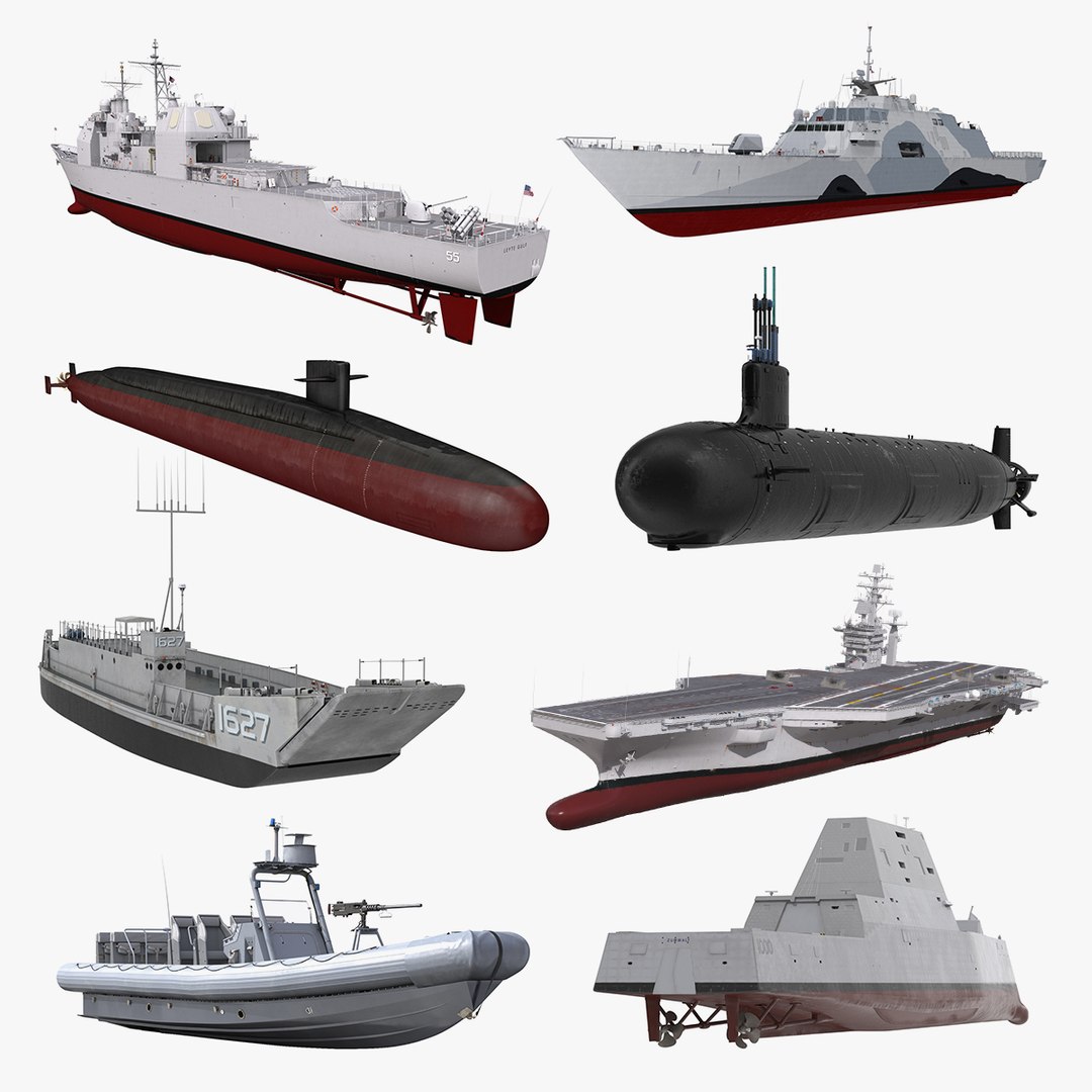 US Warships Collection 3 3D model preview