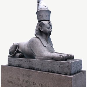3D model statue egyptian sphinx