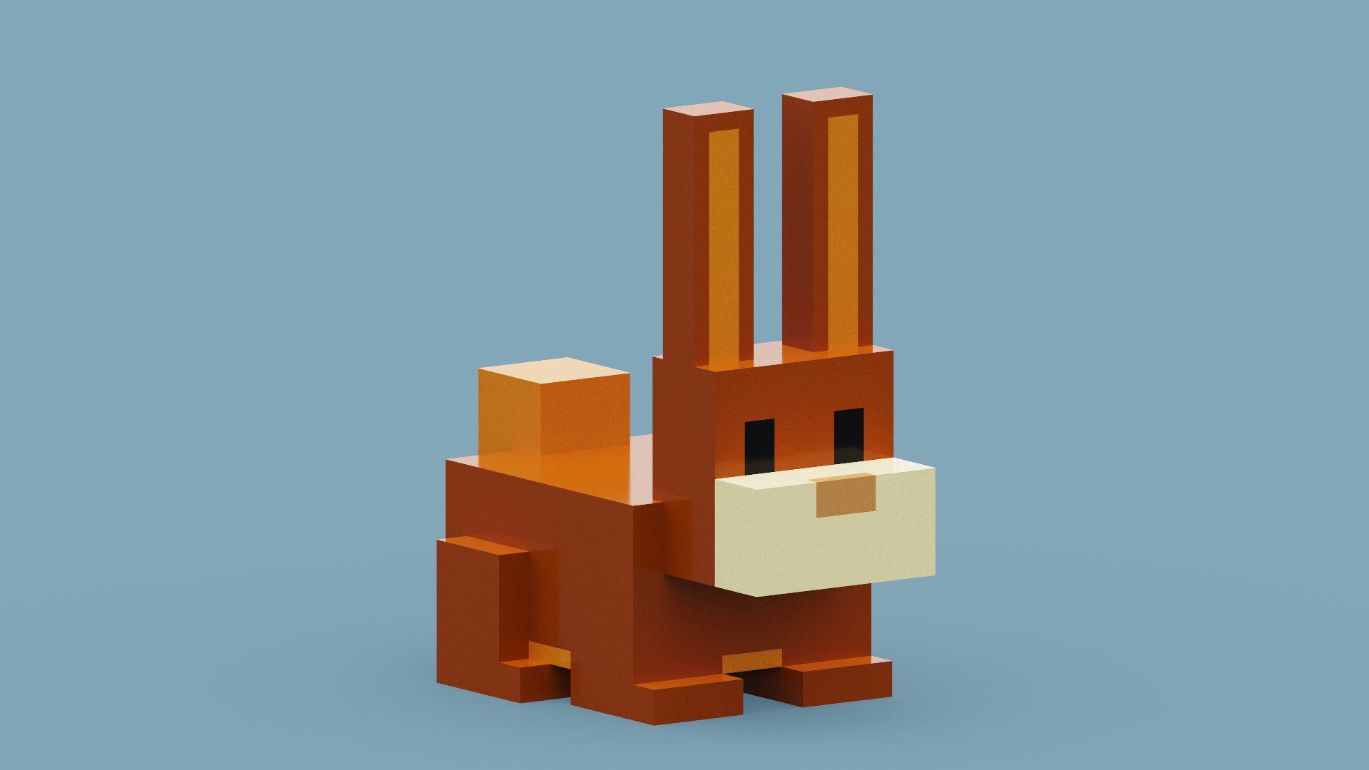 3D Model Voxel Brown Rabbit - TurboSquid 1979374