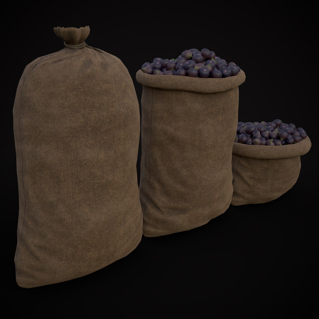 3D Burlap Sacks Of Figs - TurboSquid 2240124