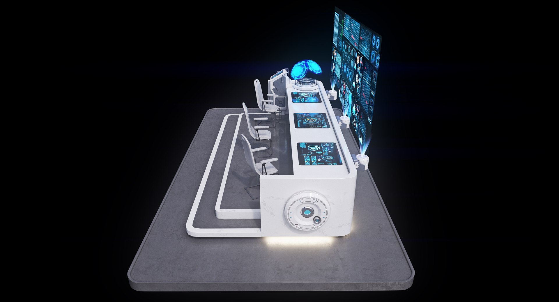 Futuristic Command Panel 2 3d Model