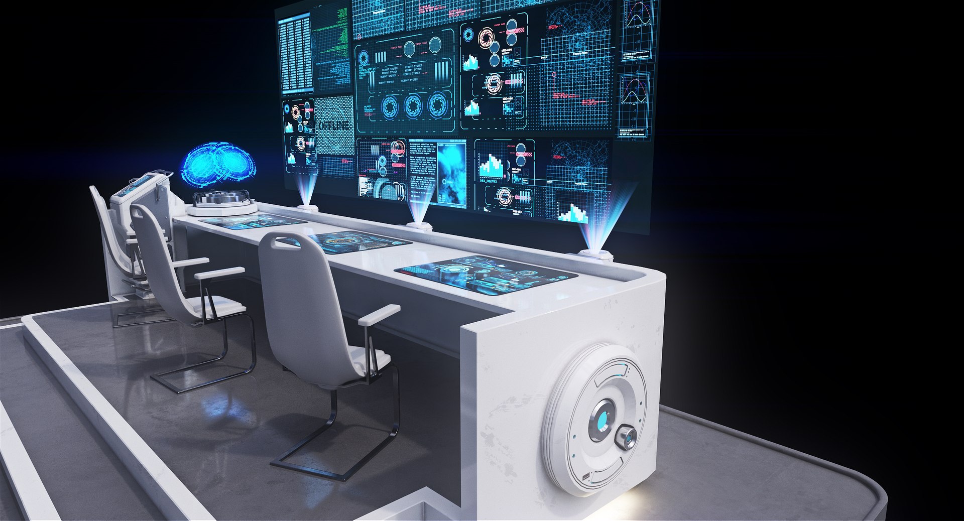 Futuristic Command Panel 2 3d Model
