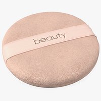 Round Powder Puff with Strap Beige