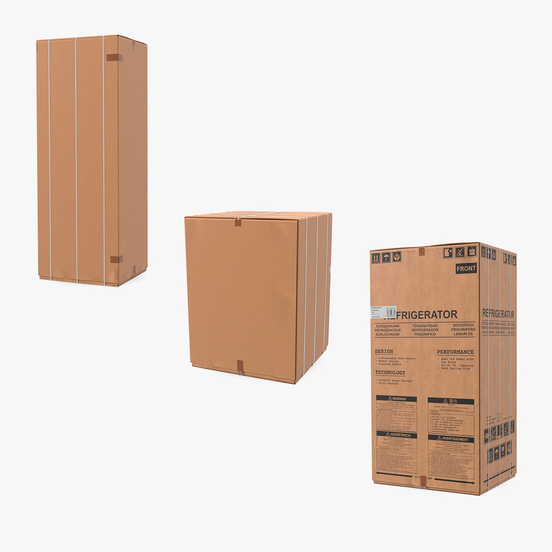 Big Carton Package Boxes Collection 3D model preview
