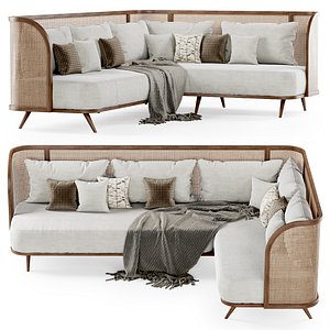 3D model sofa garden corner
