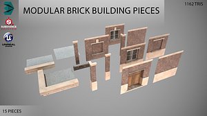 3D modular brick building pieces