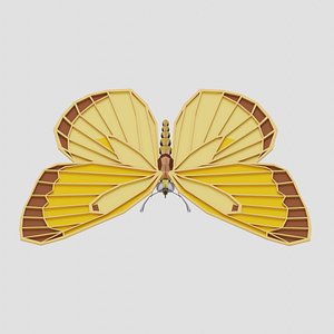 Orange sulphur butterfly 3D model