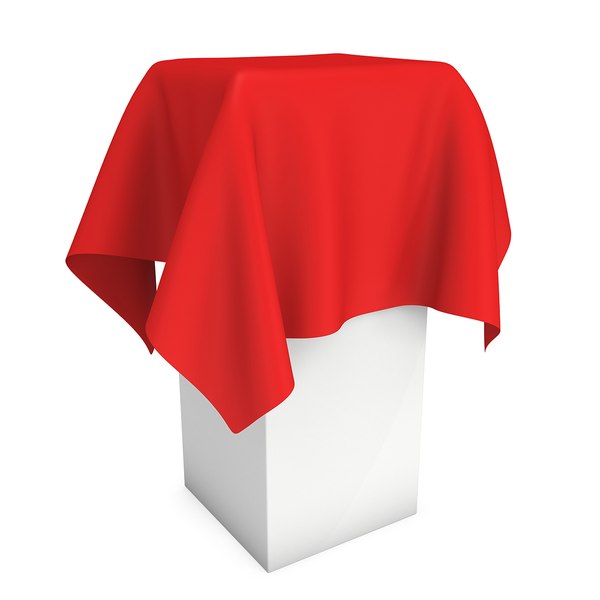 3D model presentation pedestal covered red