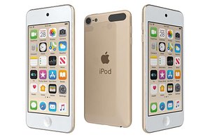 Apple iPod Touch Gold Low Poly 3D model