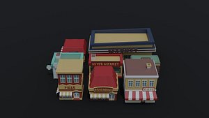 3D cartoon shops model