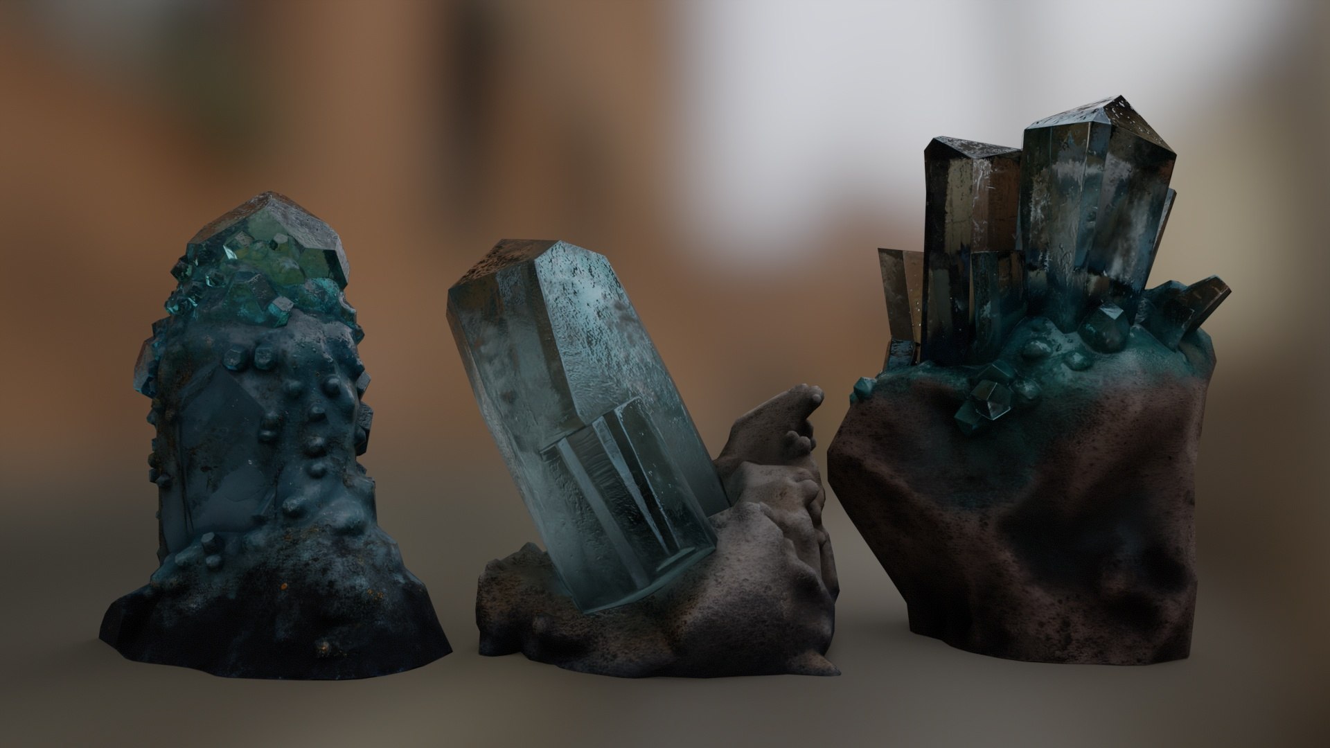 Pack Of Realistic Low-poly Crystals 3D Model - TurboSquid 2430328