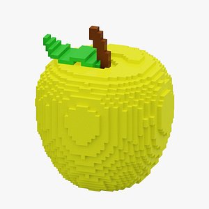 3D Yellow Apple