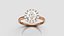 3D Round Brilliant Cluster Ring