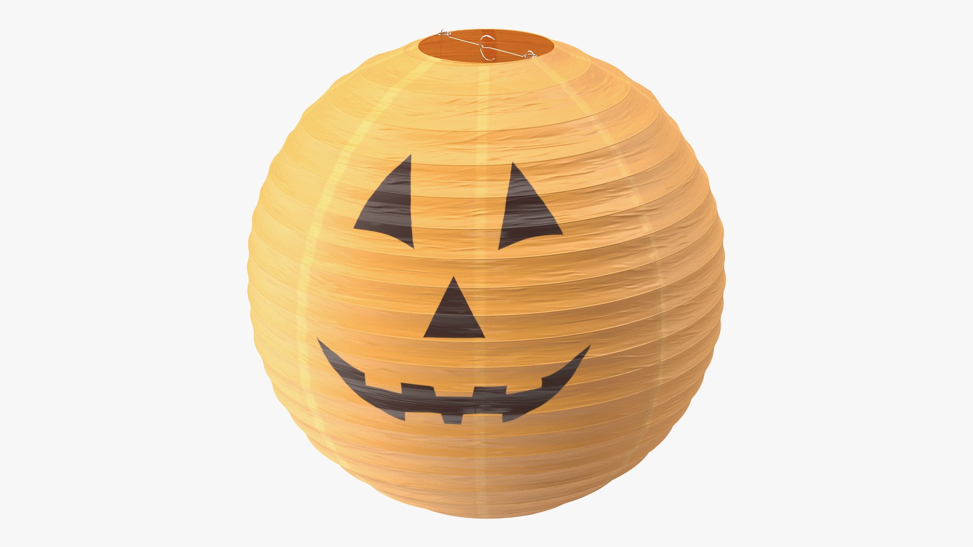 Round Paper Lantern Pumpkin Head 3D model preview