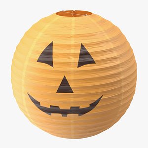 3D model Round Paper Lantern Pumpkin Head