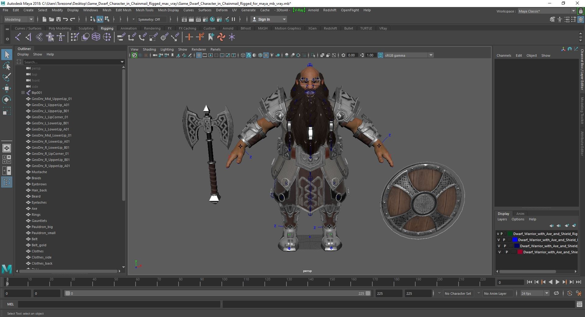 3D Model Game Dwarf Character In Chainmail Rigged For Maya - TurboSquid ...