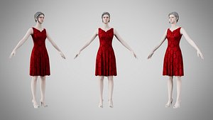 3D Dress 36 Crimson Royale Velvet v2