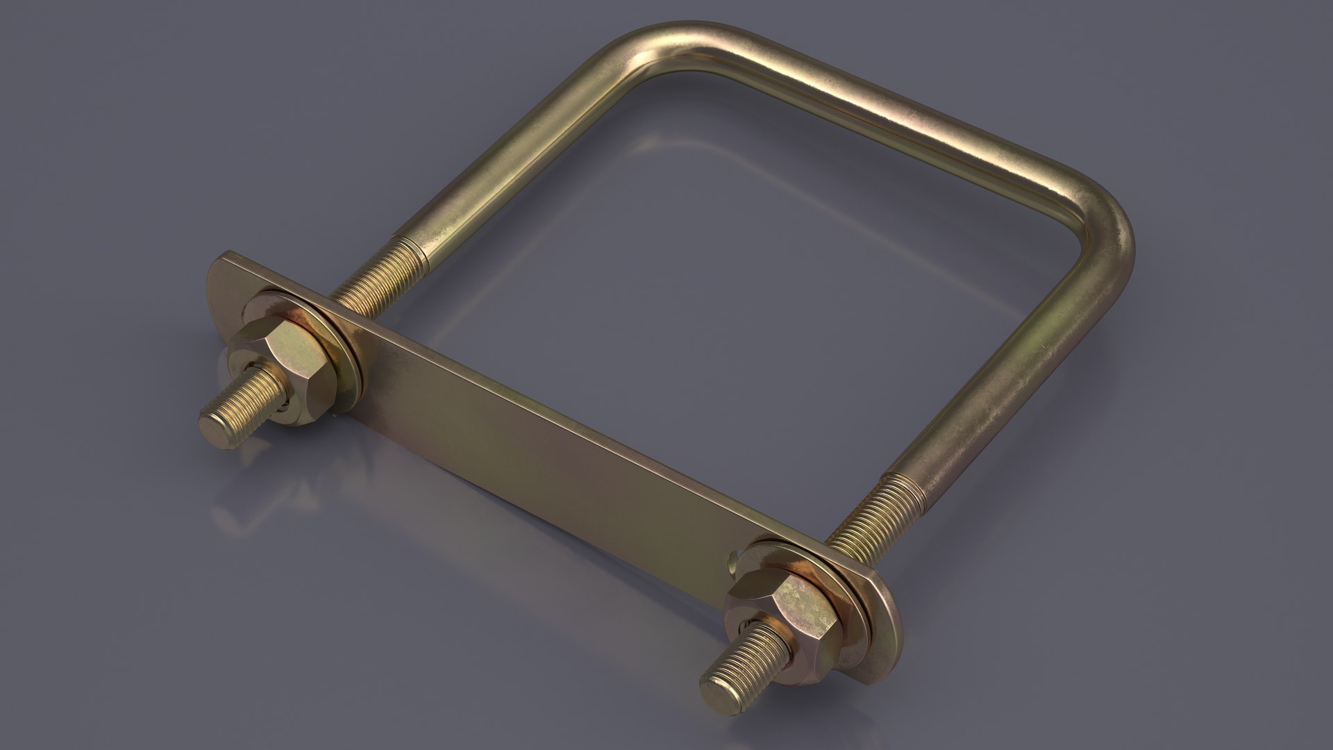 3D Model Square Ushaped Bolt Brackets Boat Brass TurboSquid 1958443