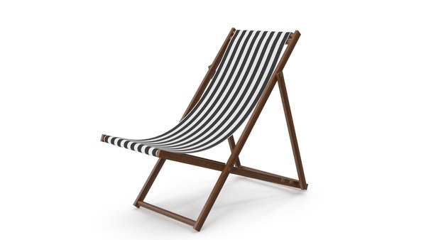 black and white striped beach chair