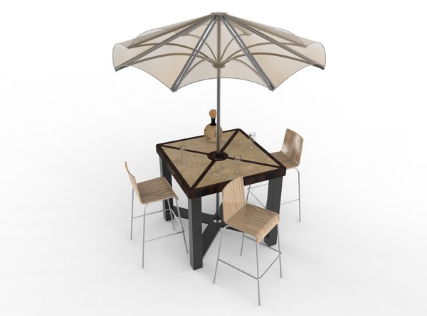 Cadeira e guarda-chuva de mesa Modelo 3D TurboSquid 1167918