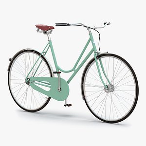 3d model of city bike green