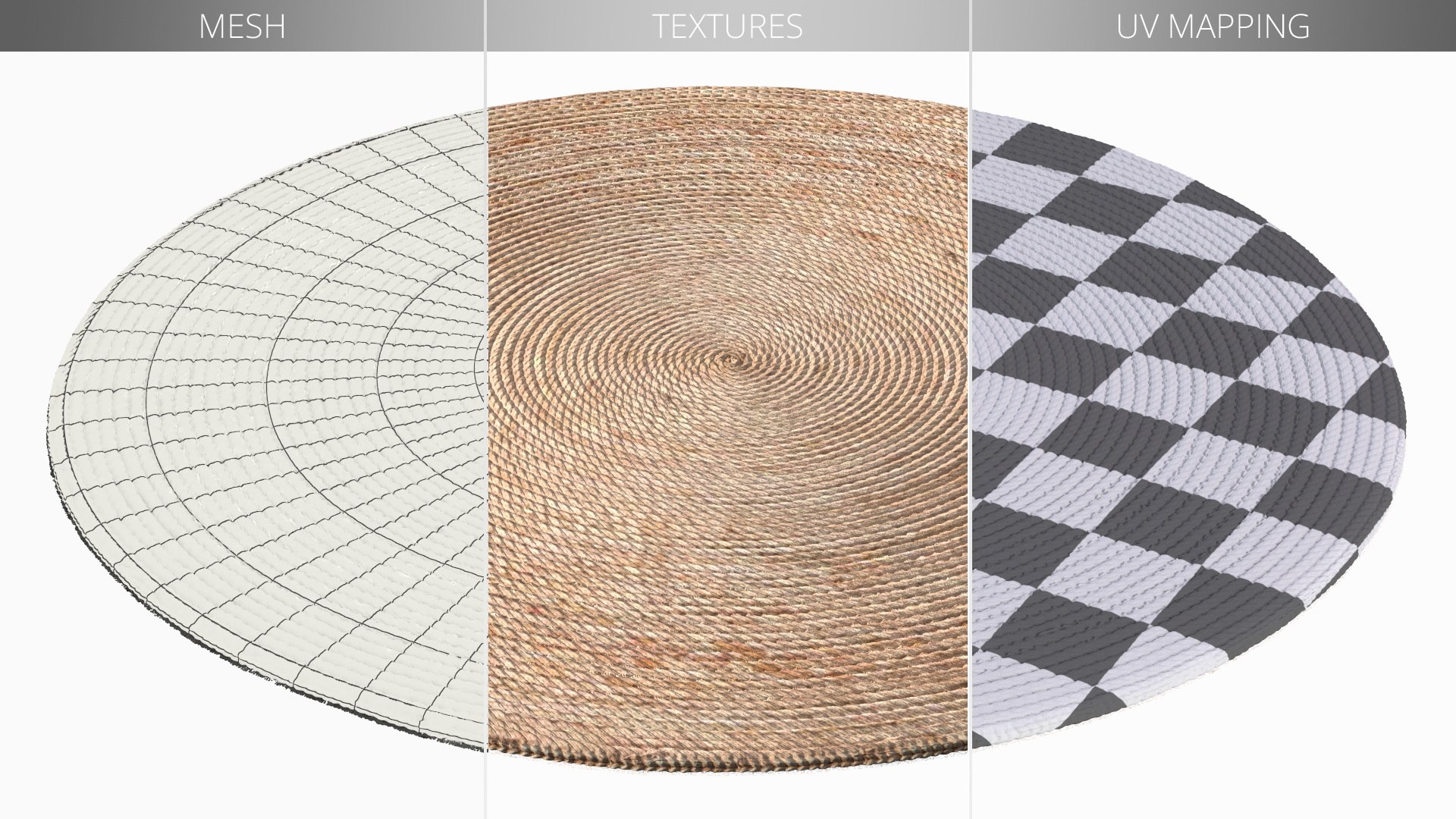 Minimalist Round Jute Rug Fur 3D - TurboSquid 2447180