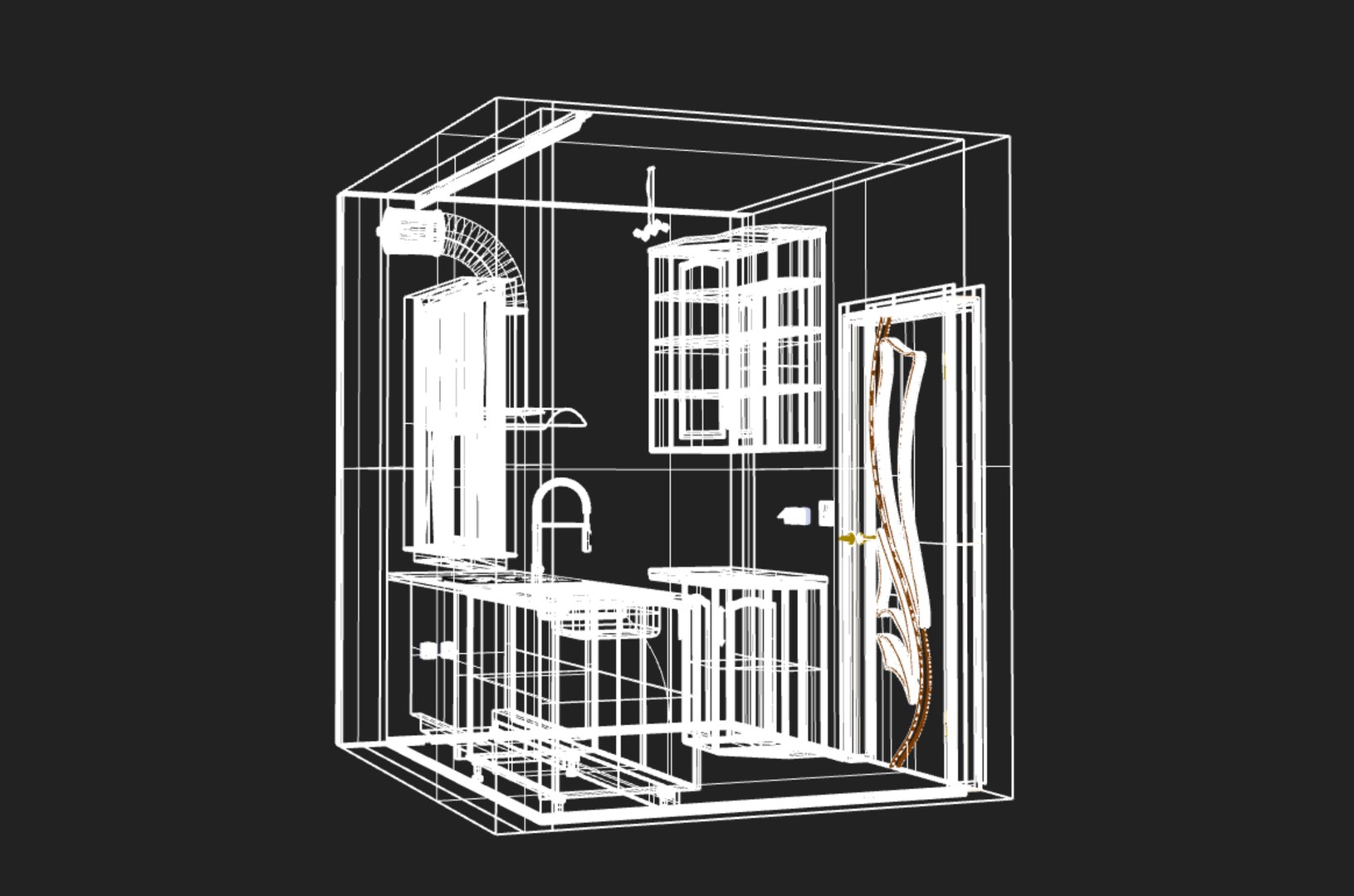 3D Kitchen Interior Design Without Furnitures - TurboSquid 2135667