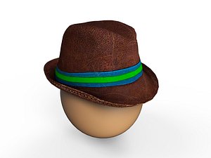 3D low-poly mens hat model