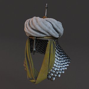 3D medieval helmet 5 modeled model