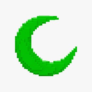 3D model Green Voxel Moon