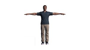 3D Man with polo shirts model