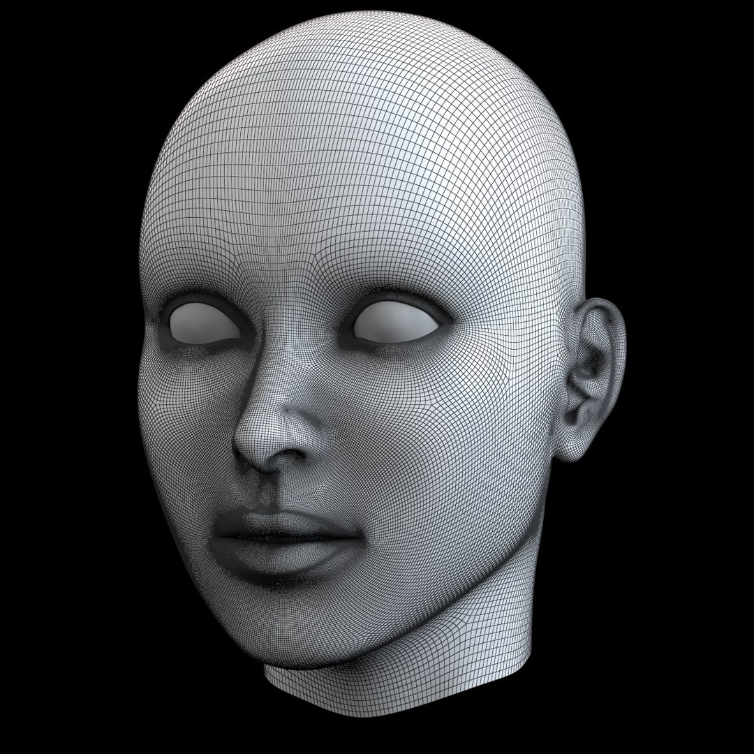 3d model basemesh female head mesh