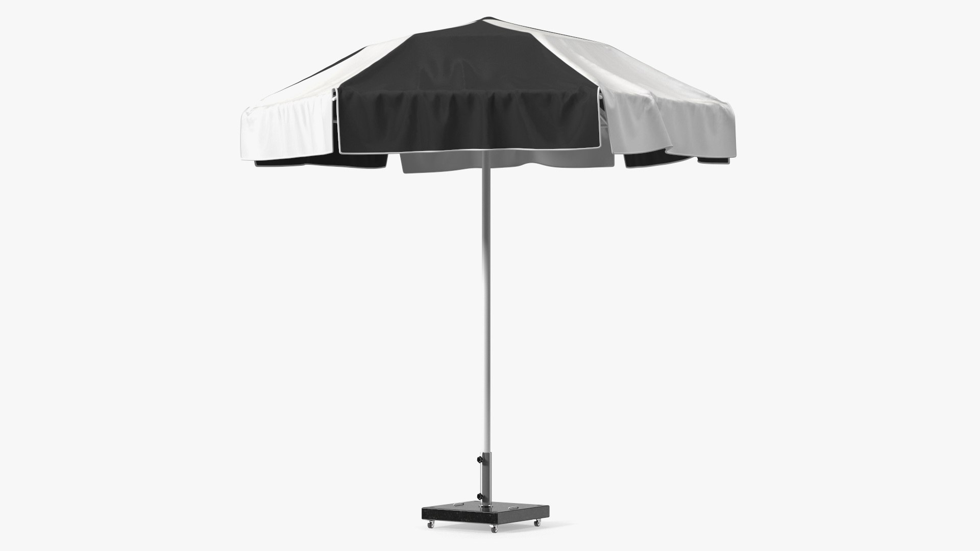 Beach Parasol Black and White 3D model preview