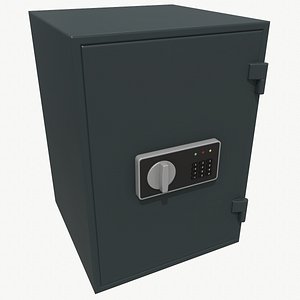 low-poly safe 3D model