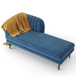 3D chaise kensington navy model